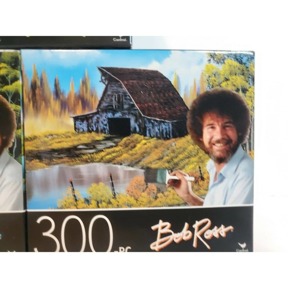BOB ROSS 3 Puzzle Set! 300 PIECE JIGSAW PUZZLE 14"X11" FREE SHIP Barn lake water - Picture 3 of 7